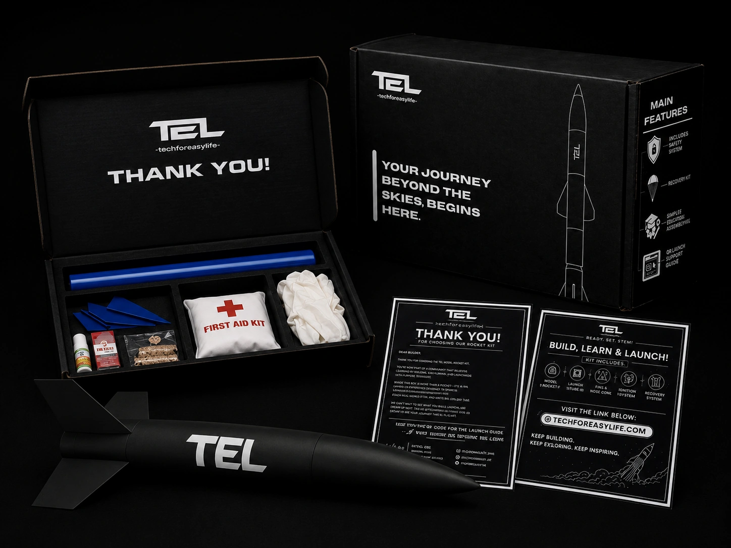 TEL educational model rocket kit presentation box